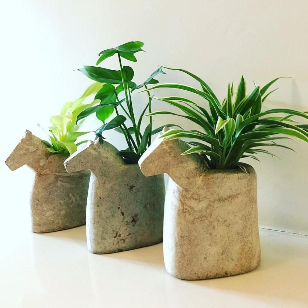 Horse-Shaped Sandstone Planters