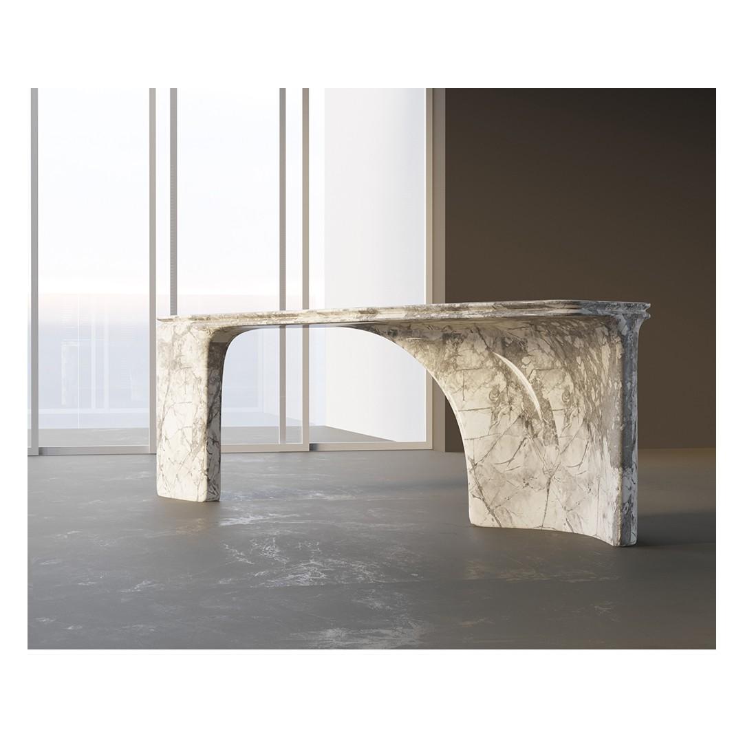 Sculptural Marble Console Table