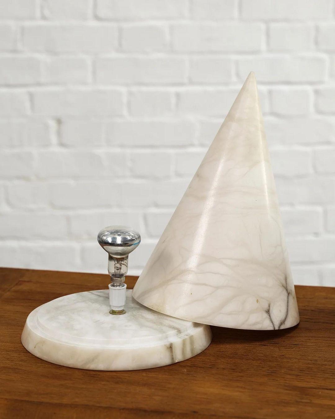 White Marble Cone Lamp - Image 5