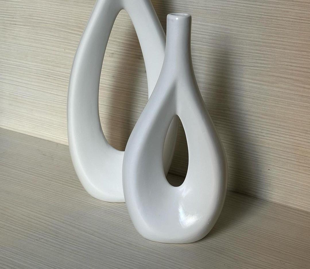 White Marble Vase Set