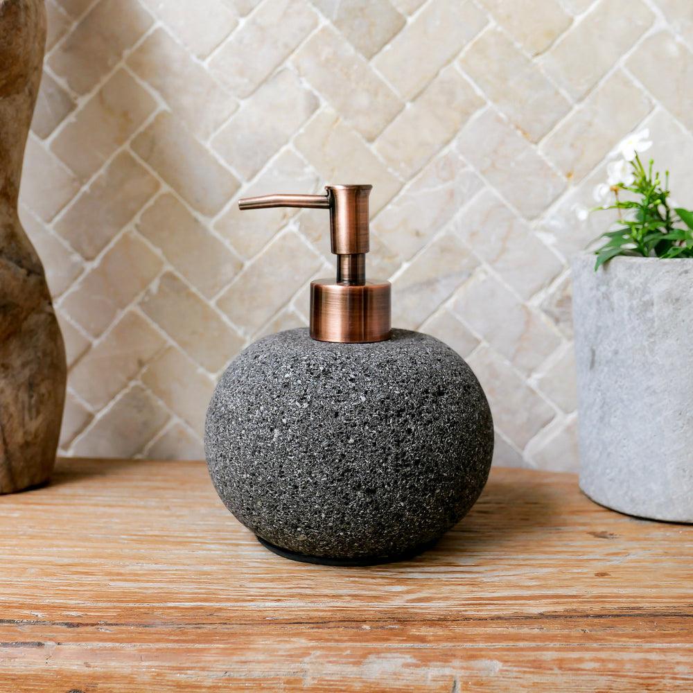 Bali Marble Soap Dispenser with Copper Finish