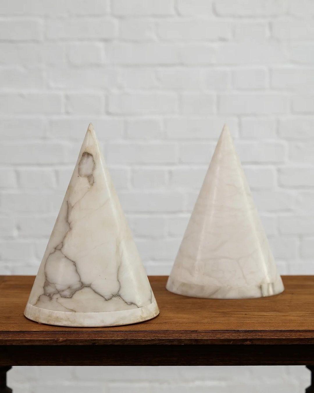 White Marble Cone Lamp