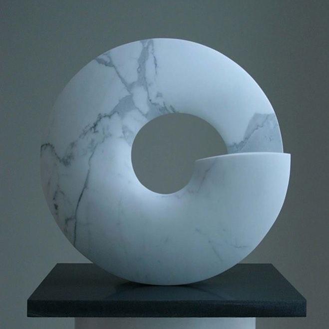 White Marble Spiral Sculpture