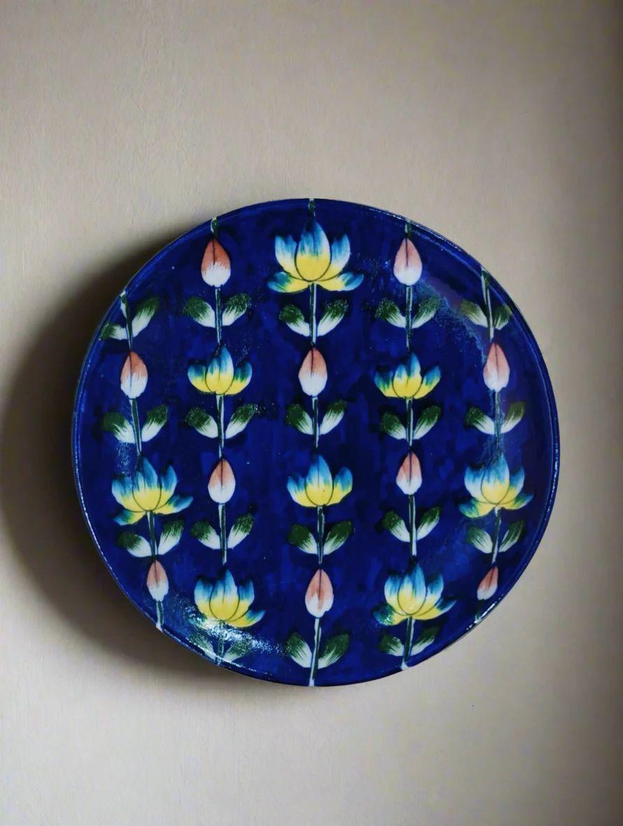 Blue Pottery Floral Plate