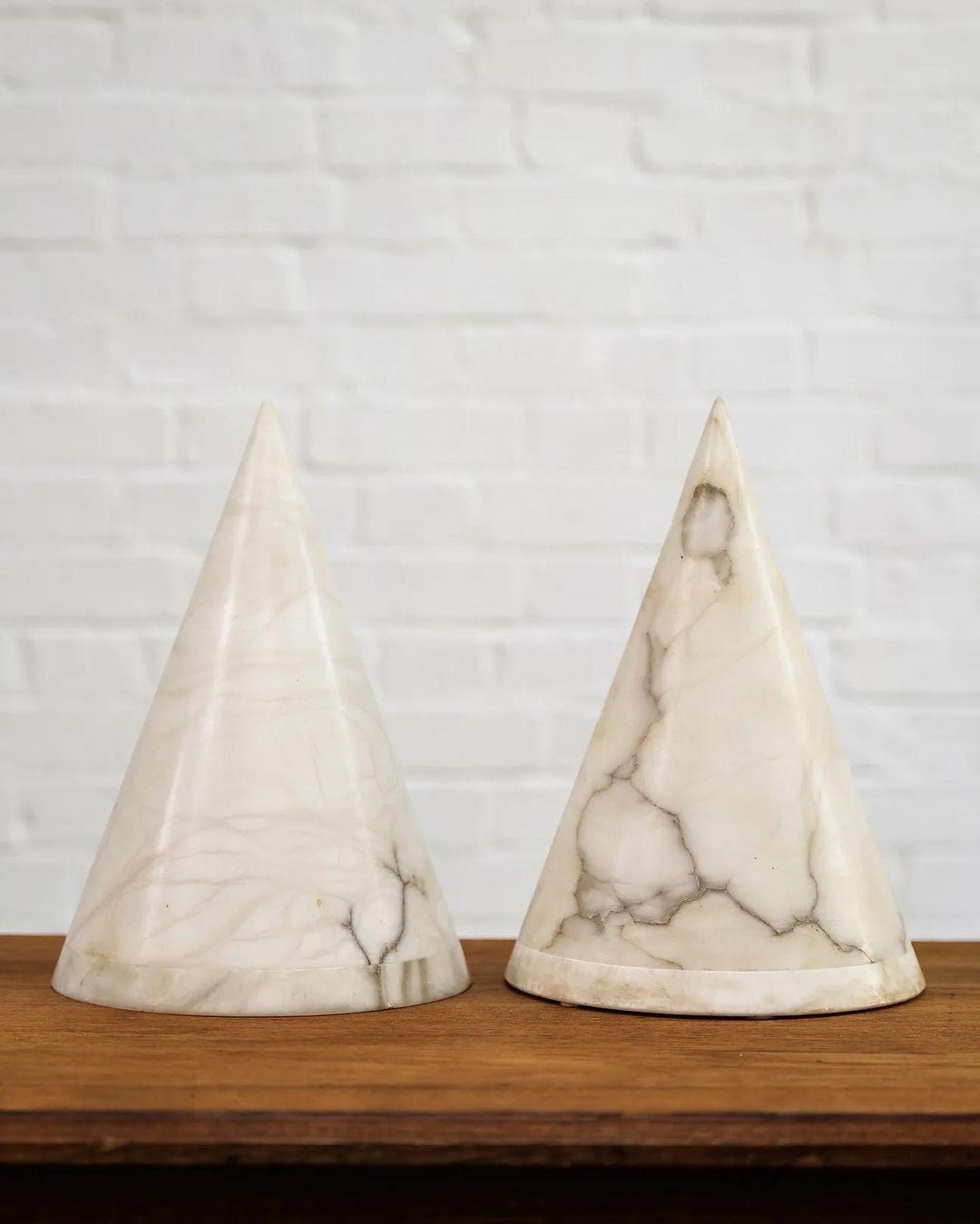 White Marble Cone Lamp - Image 2