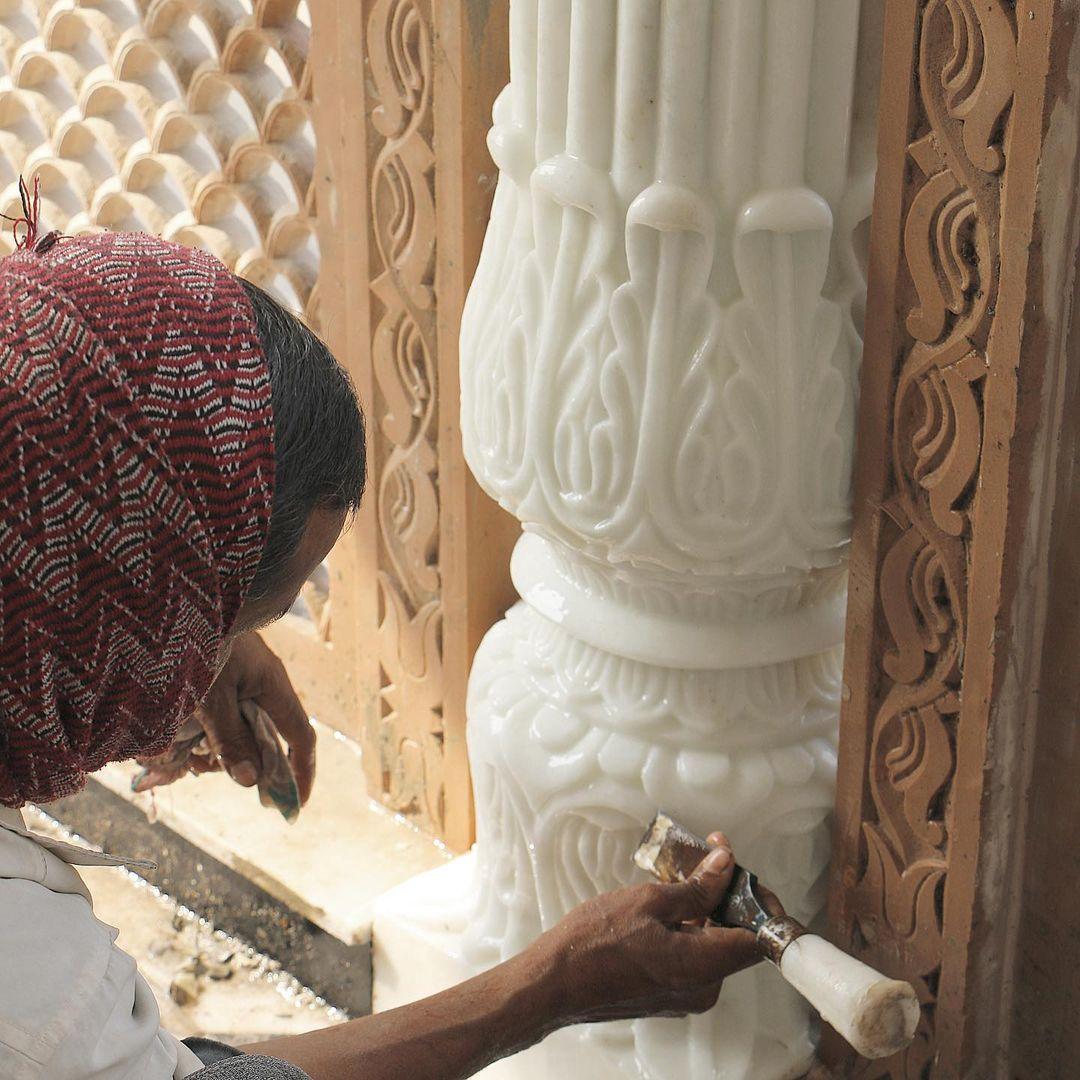 White Marble Decorative Column