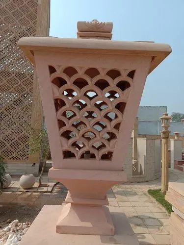 Decorative Agra Red Sandstone Lantern