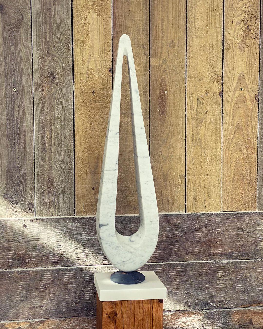 White Marble Teardrop Sculpture