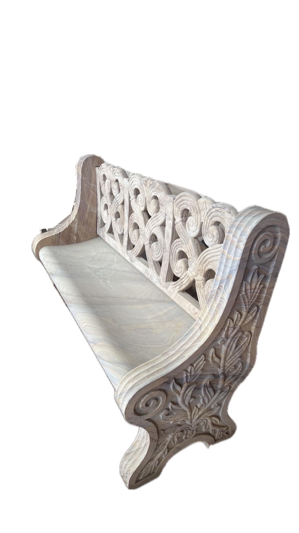 Sandstone Carved Bench