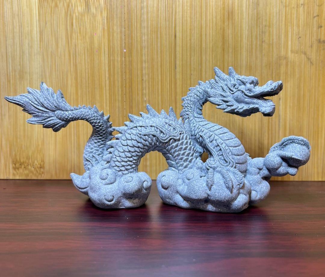 Bali Marble Dragon Sculpture Set - Image 2