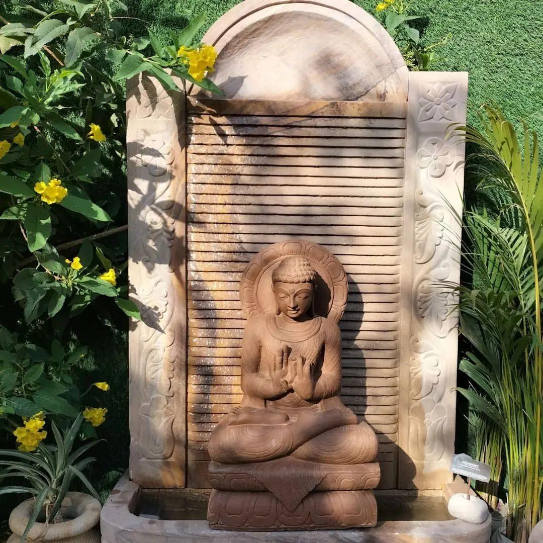 Sandstone Buddha Wall Fountain - Image 4
