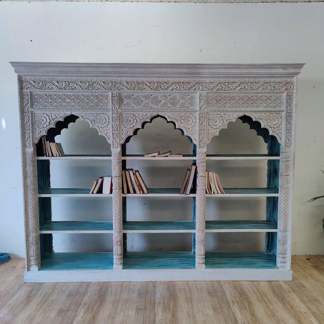 Carved Wooden Bookshelf
