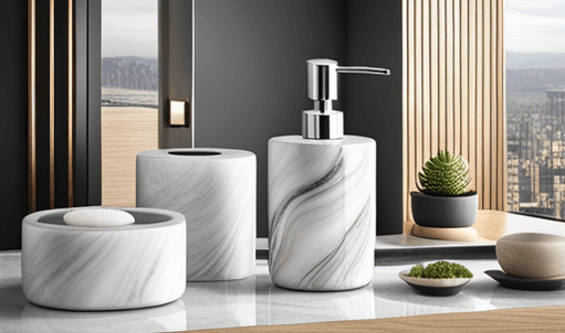 White Marble Bathware Set