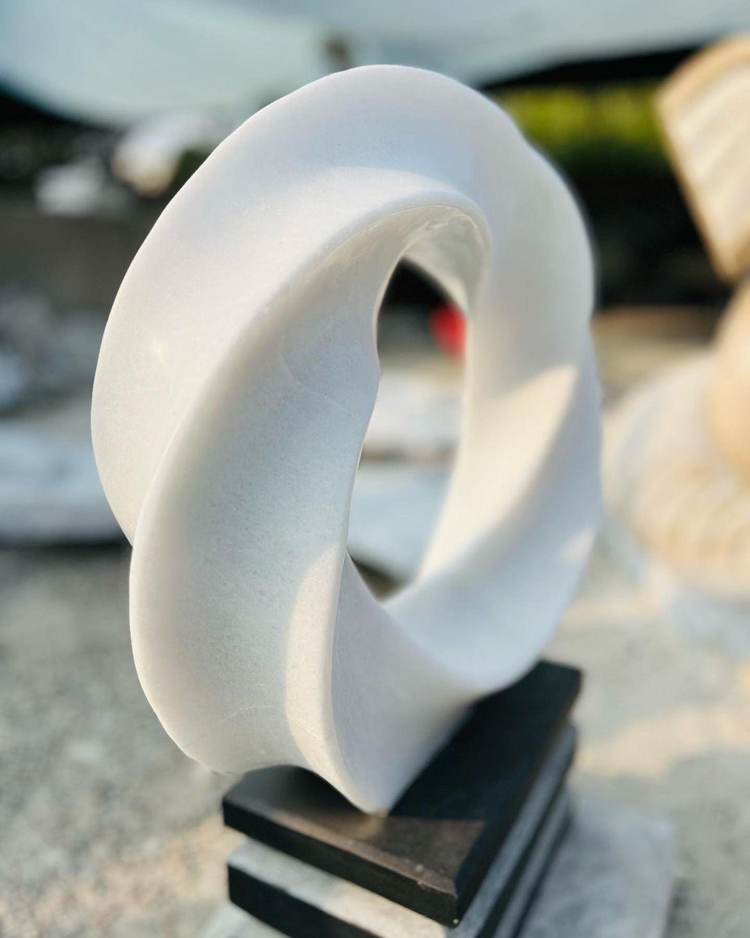 White Marble Infinity Sculpture - Image 3