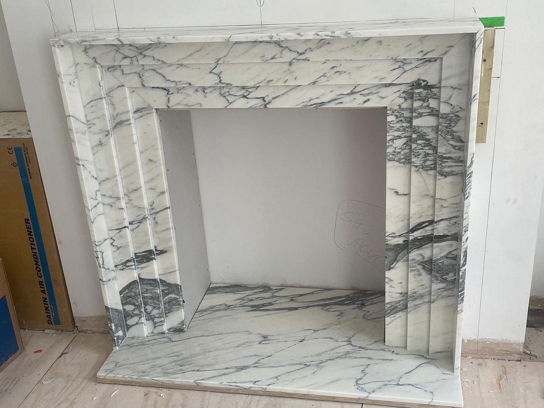White Marble Fireplace Mantel