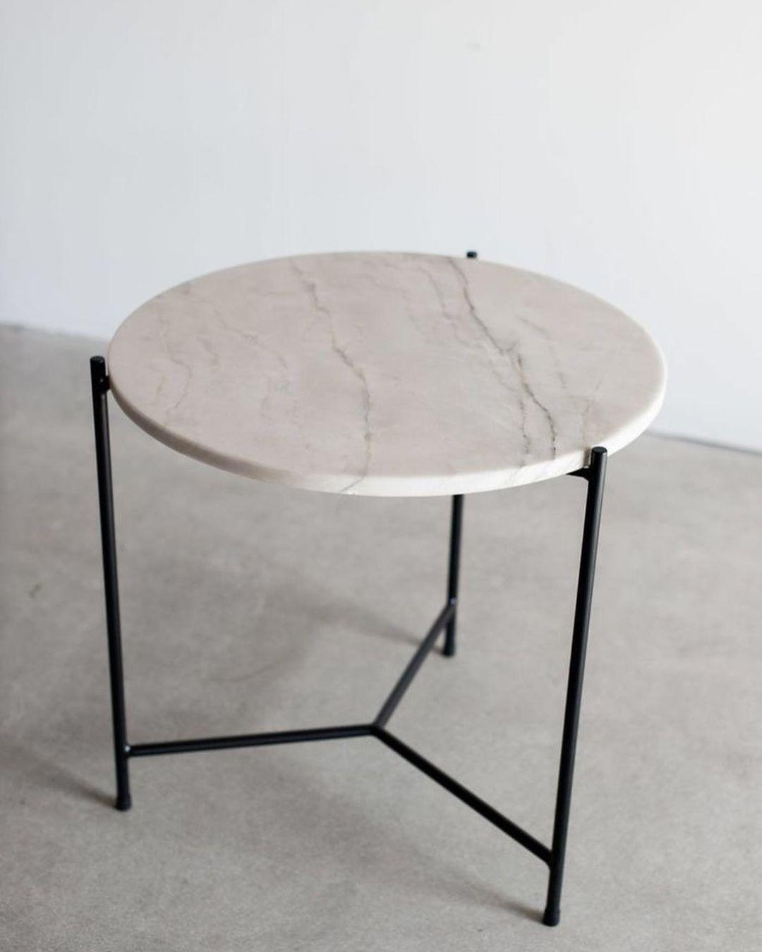 Minimalist Round Marble Side Table