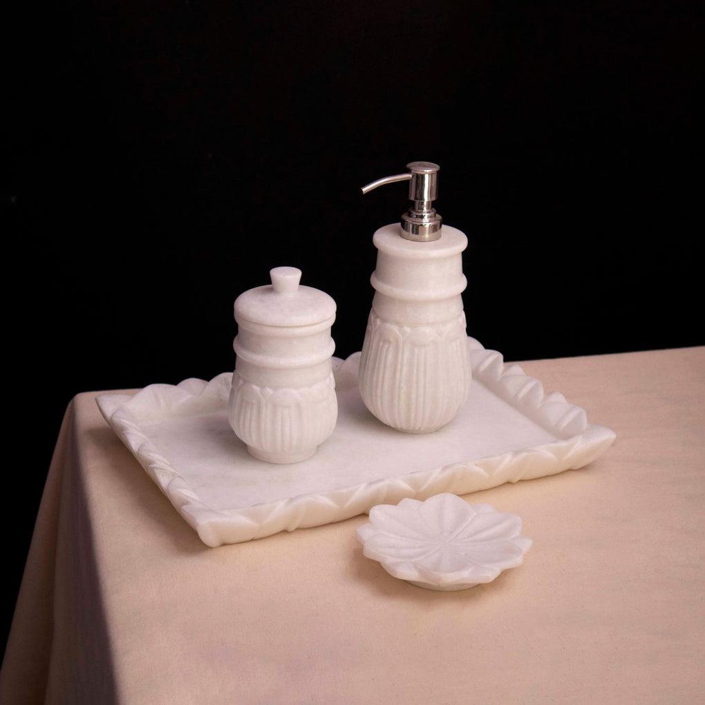 White Marble Bathware Set