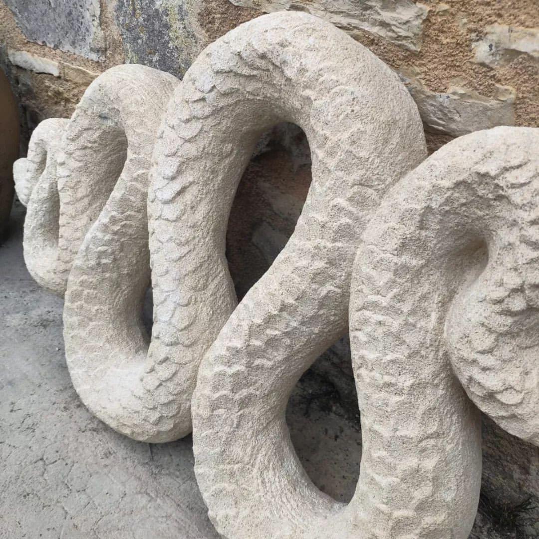 Sandstone Serpent Sculpture - Image 2