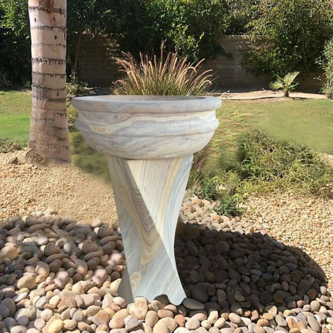 White Marble Bird Bath