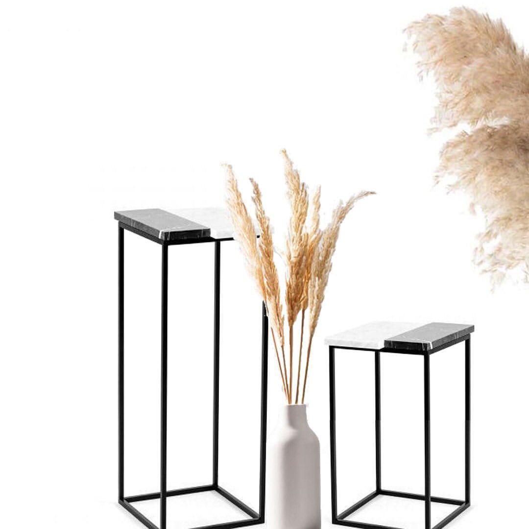 Contemporary Marble Pedestal Tables