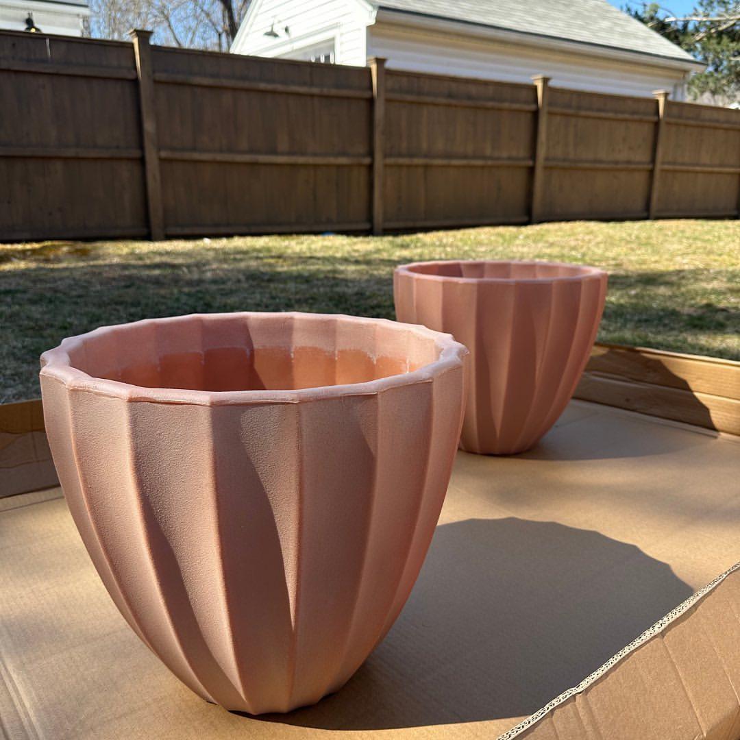 Terracotta Fluted Sandstone Planters