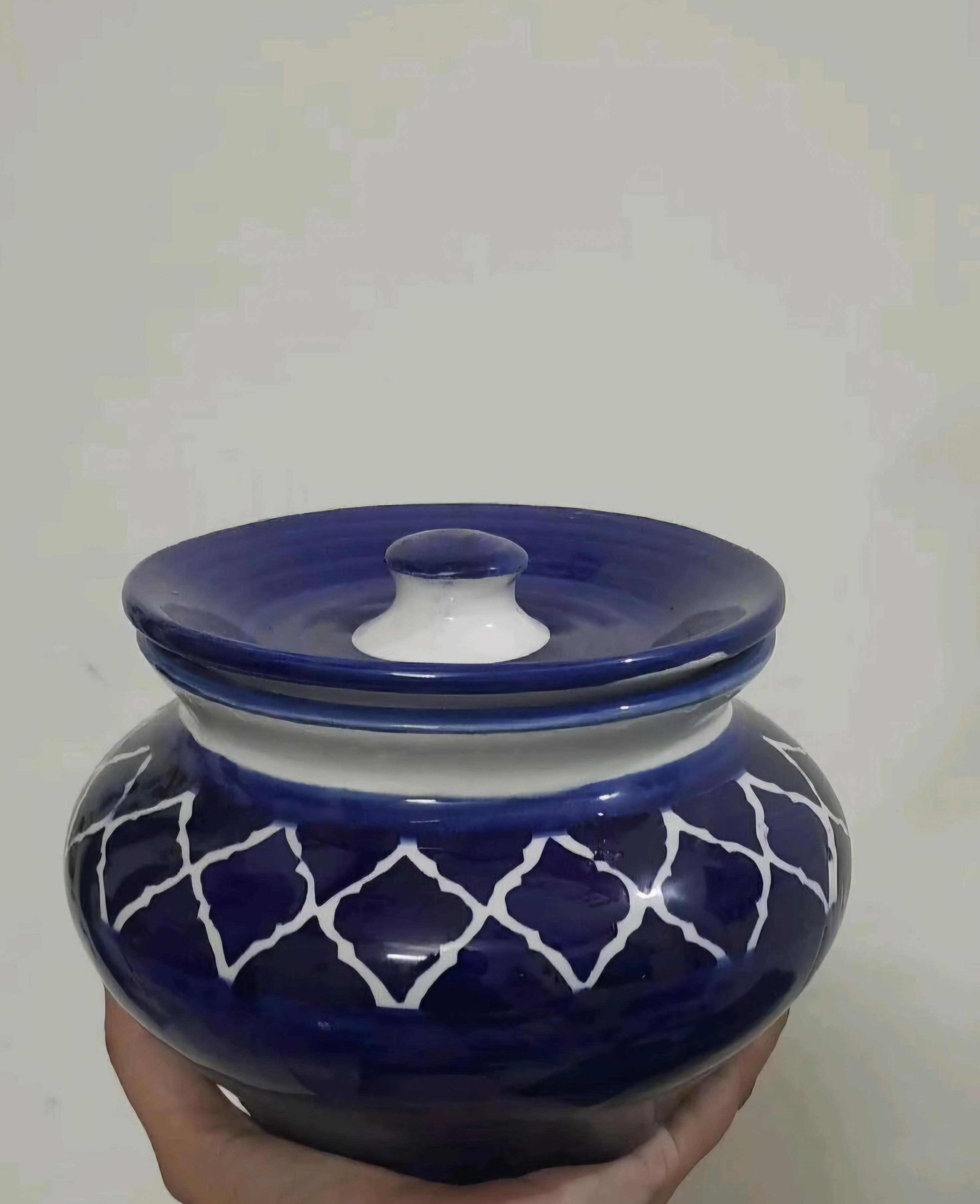 Blue Pottery Storage Jar
