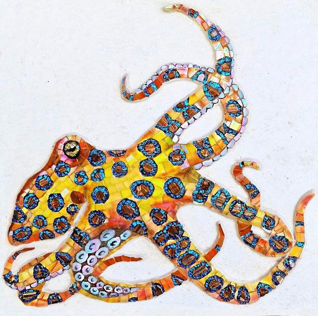 Exquisite Mosaic Octopus Art