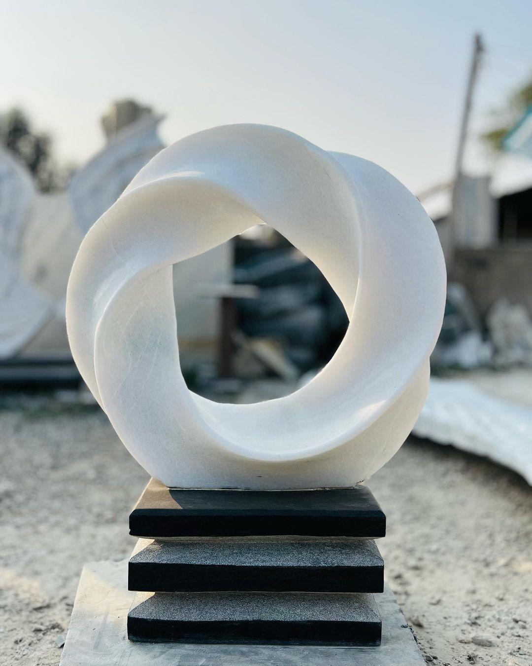 White Marble Infinity Sculpture