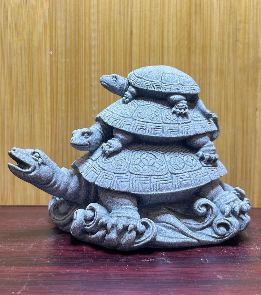 Bali Marble Stacked Tortoise Sculpture