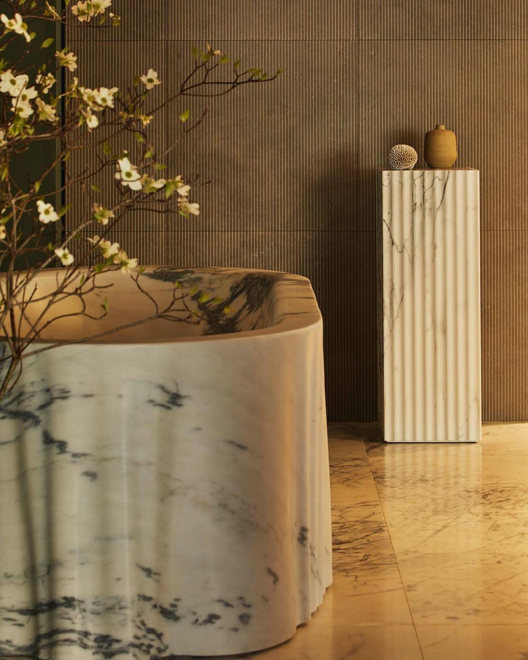 Elegant White Marble Bathtub