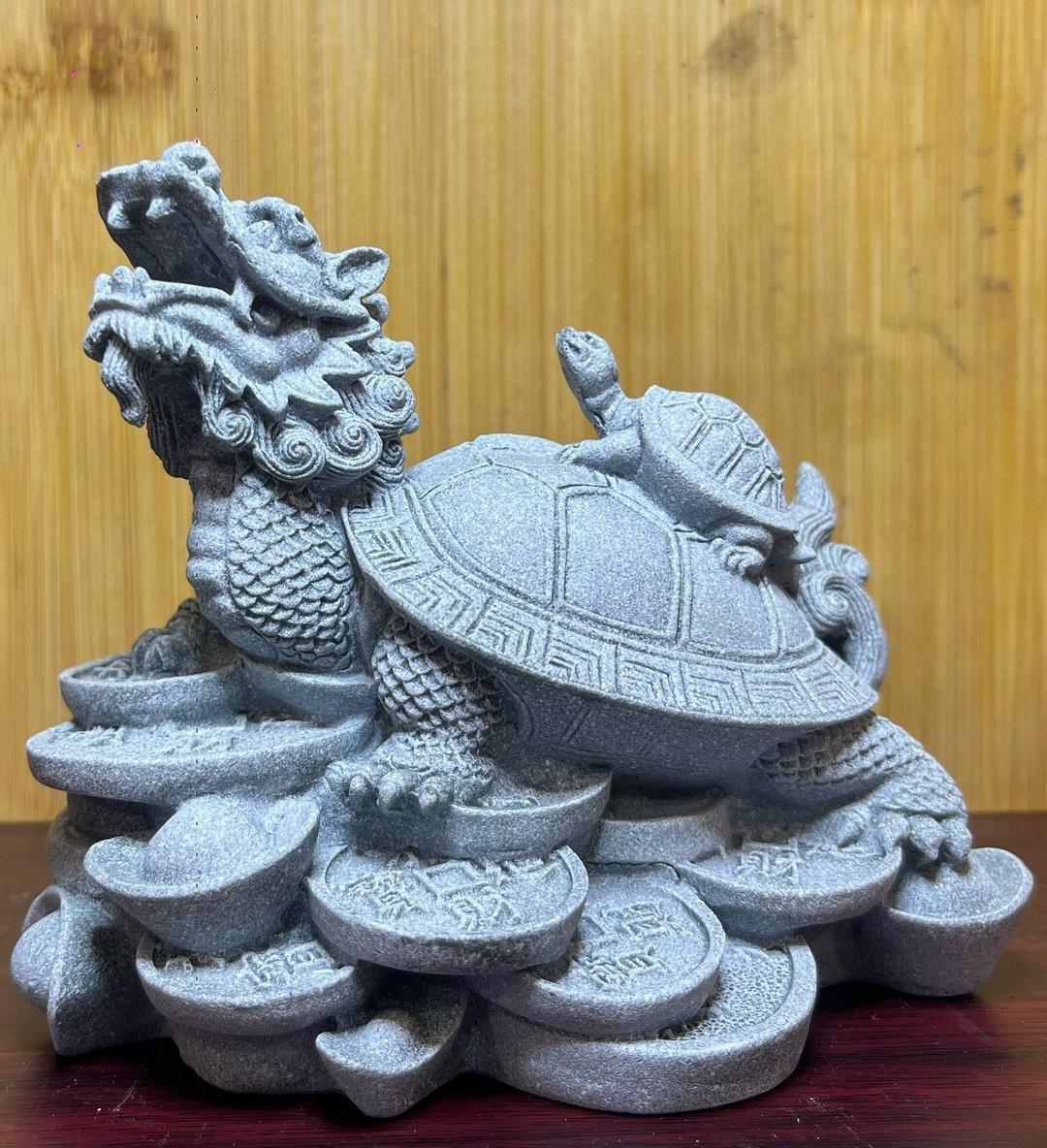 Bali Marble Dragon Tortoise Sculpture