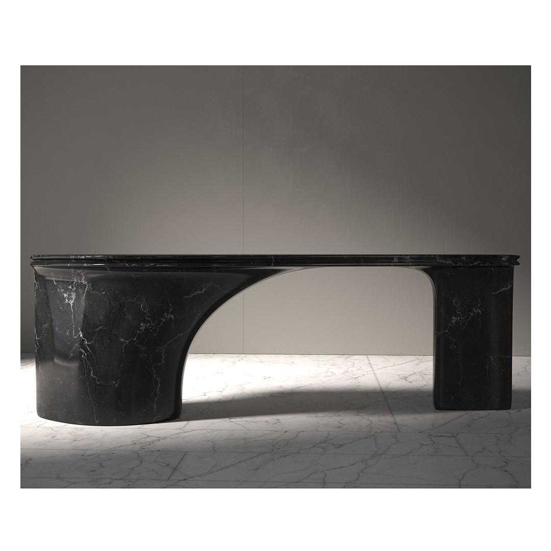 Sculptural Black Marble Console Table