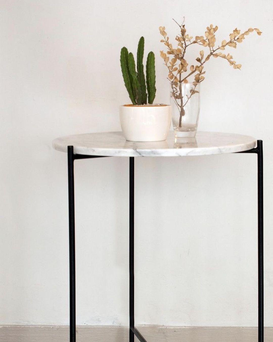 Minimalist Round Marble Side Table