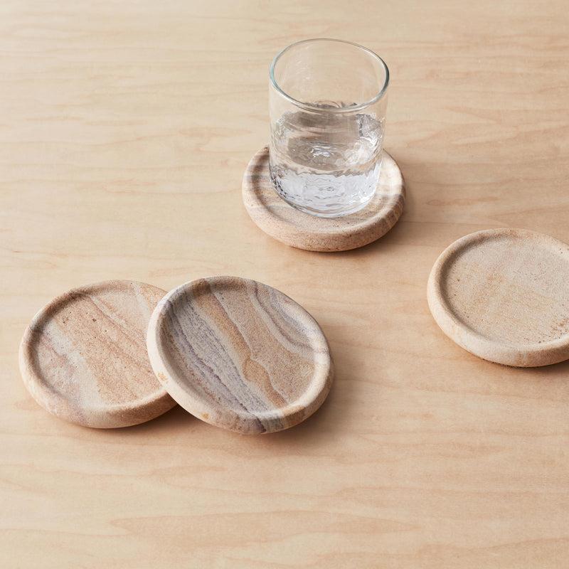 Sandstone Round Coaster Set