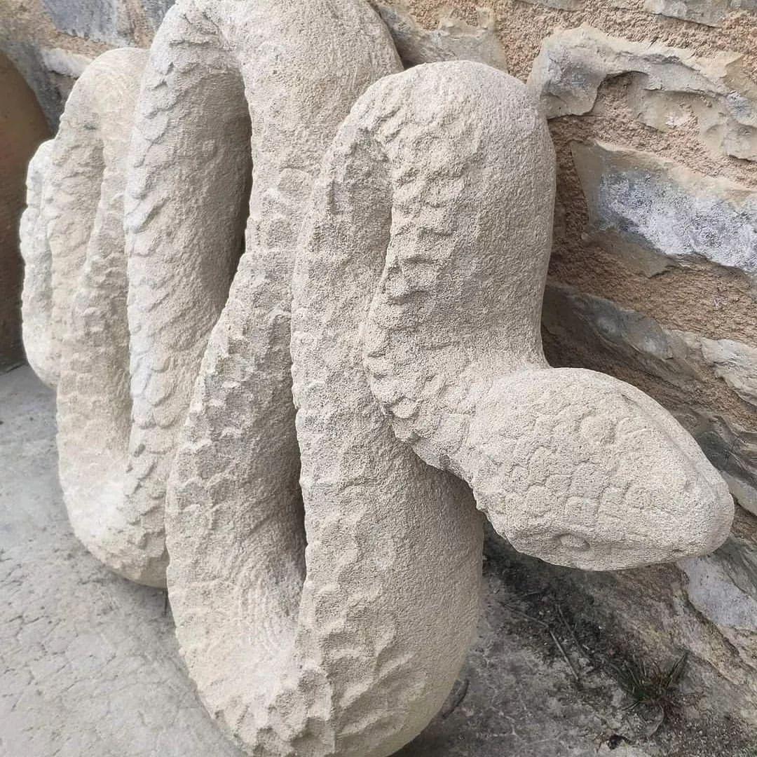Sandstone Serpent Sculpture - Image 3