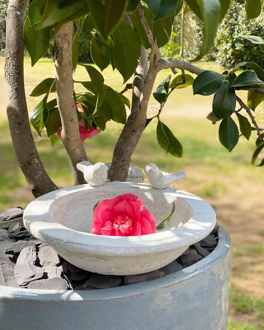 Triple Bird Sandstone Bath Bowl