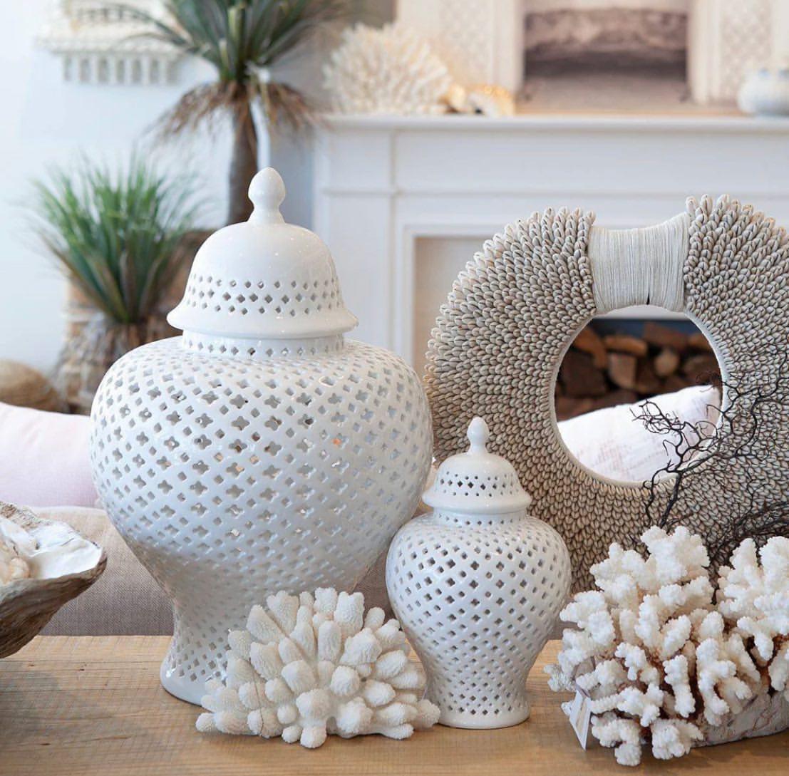 Elegant White Marble Vase Set