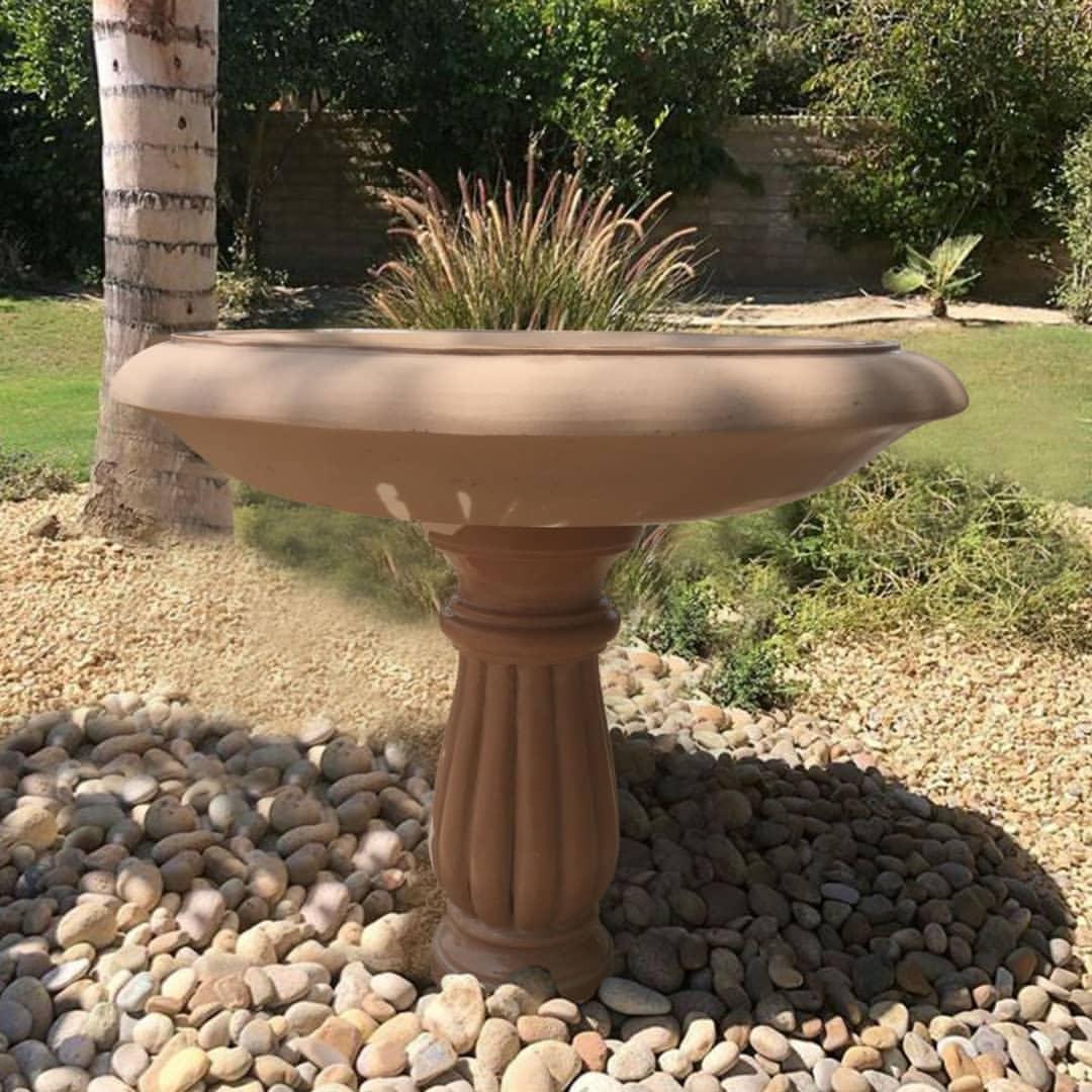 Classical Fluted Sandstone Bird Bath