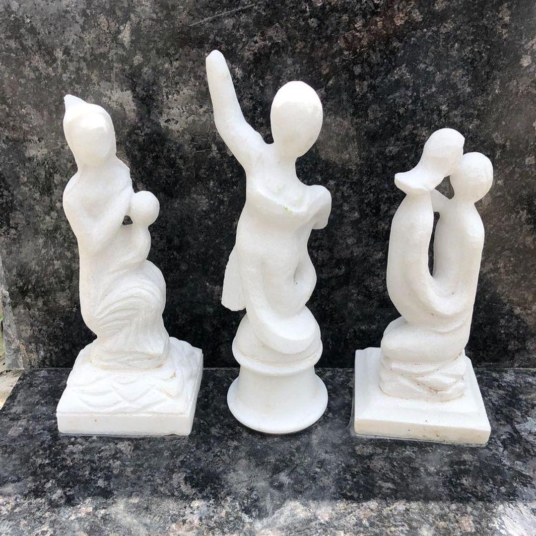 White Marble Family Sculptures