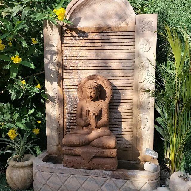 Sandstone Buddha Wall Fountain - Image 5