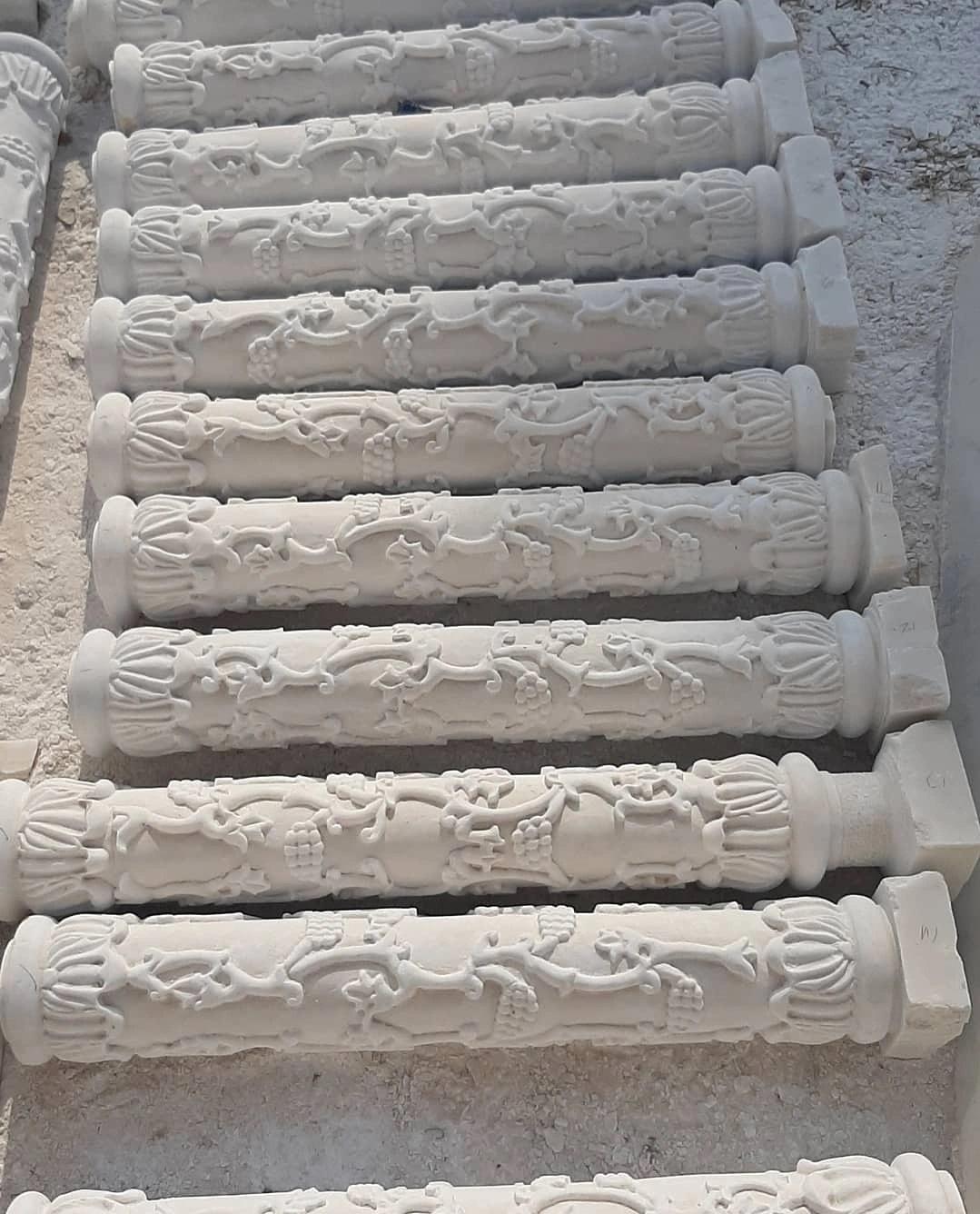 Carved Sandstone Columns