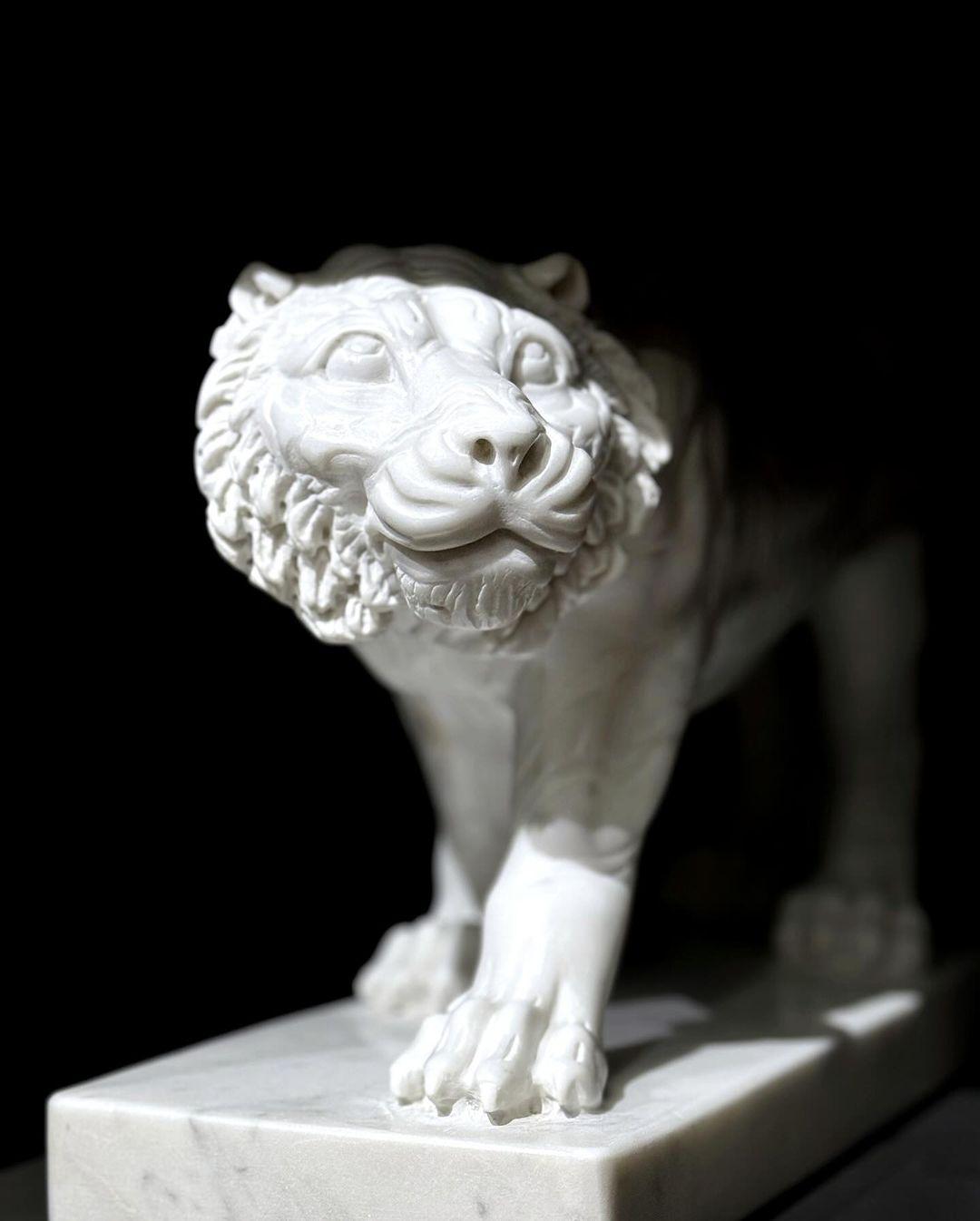 Marble Tiger Sculpture