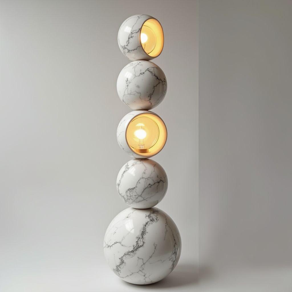 White Marble Sphere Lamp