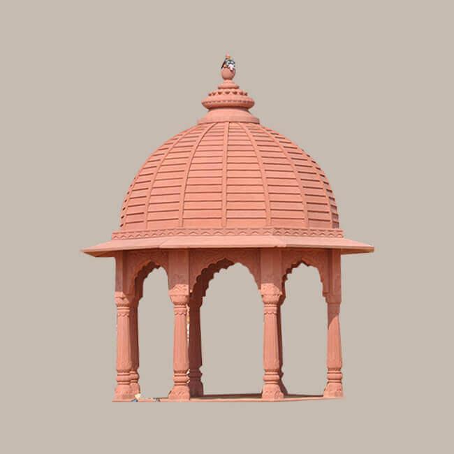 Agra Red Sandstone Dome Pavilion