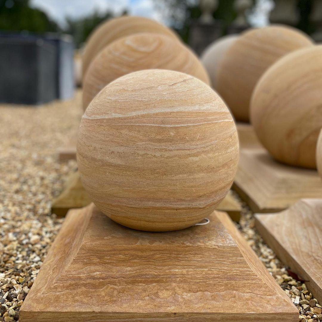 Sandstone Sphere with Pedestal