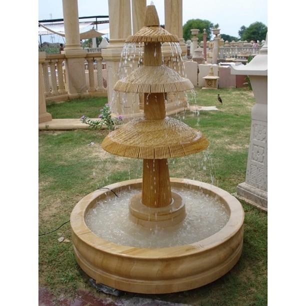 Sandstone Tiered Umbrella Fountain