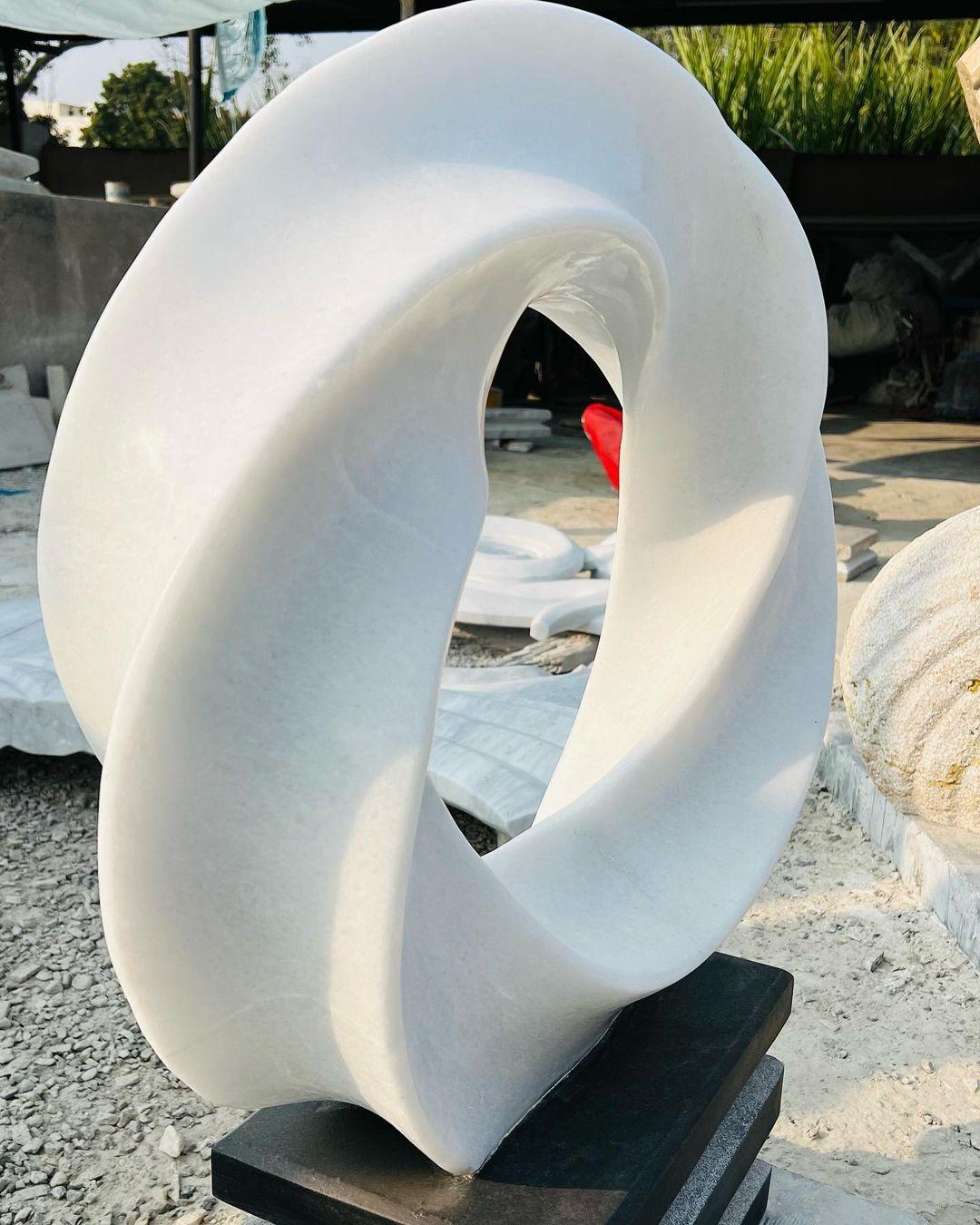 White Marble Infinity Sculpture - Image 2