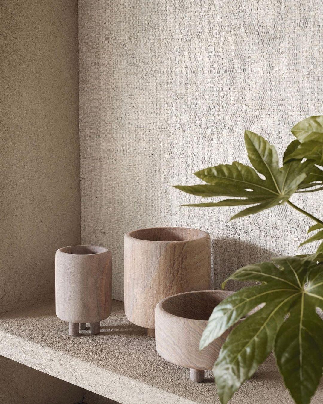 Sandstone Cylinder Vase Set