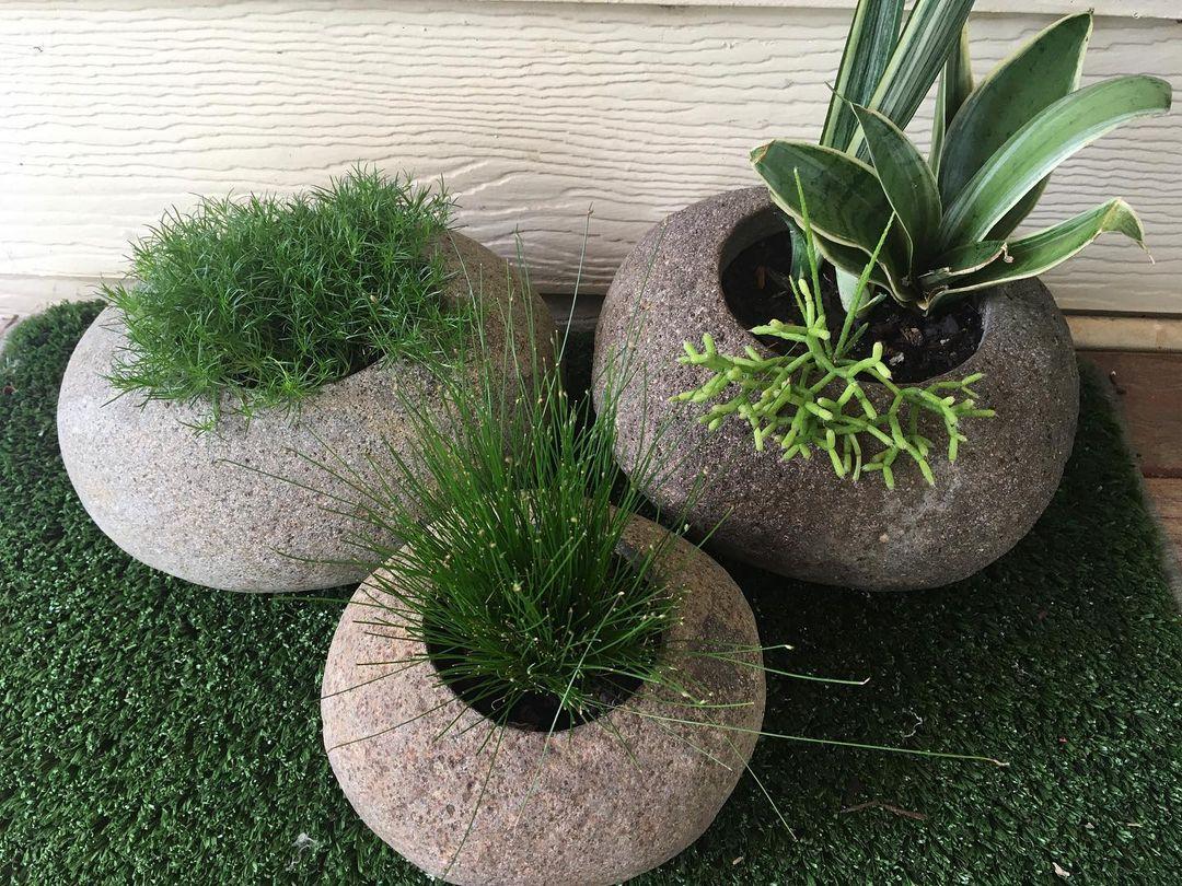 Bali Stone Planter Set - Image 2