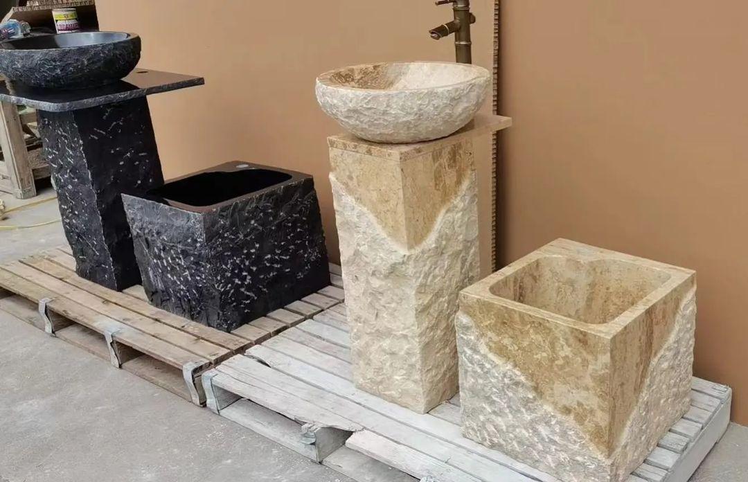 Beslana and Sandstone Pedestal Washbasin Set